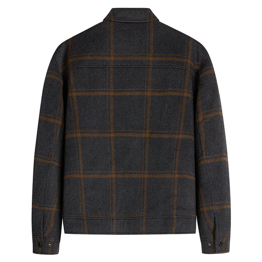 Dances with Wolves Duck Down Liner & Temperature Locking Lining 51% Wool Plaid Men's Jacket 001 Black 175