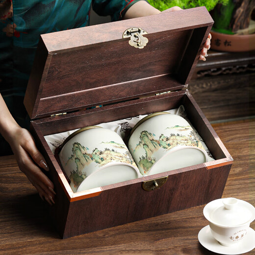 Qichun Xiaocha Cake Tea Boad Gift Box haut de gamme 600g Pu'er Thé mûr Menghai Ancient Tree peut être trempé Tangerine Peel Professionnel Mid-Automn Gift