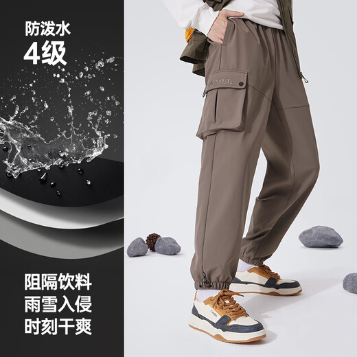 Camel (CAMEL) men's overalls autumn and winter plus velvet to keep warm and water-repellent outdoor casual long pants for men M14CA66712