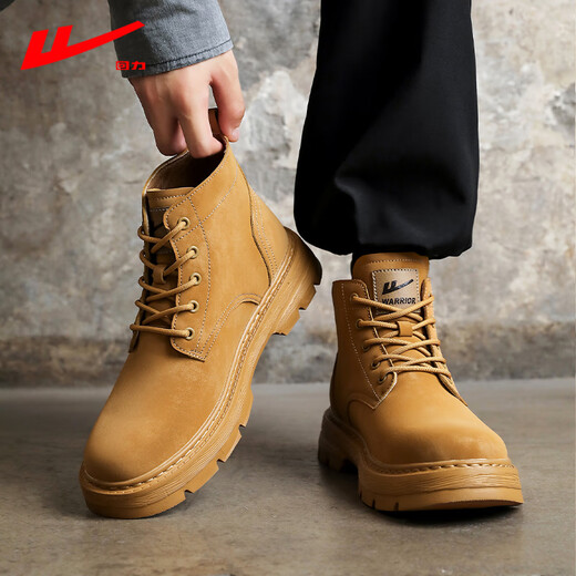 Huili Martin Boots Herren Frühling Britisch-Stil High-Top-Arbeitsstiefel Männer lässig Retro Fashion Height-verstärkt Männerschuhe gelb 40