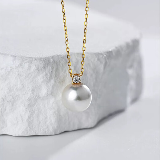 Luxury Pearls Spot Sparkling S925 Silver Large Particles Princess Diana Style Freshwater Pearl Pendant Light Luxury Niche Design S925 Silver Yellow 11MM-12MM