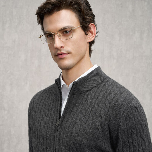 EMZ Ordos Wool Cashmere Fabric Men's Stand Collar Wool Jacket Top Warm and Simple