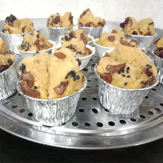 Backabosible runde Blechfolie Tasse Pudding Tasse Reiskuchen gedämpfter Ei -Kuchen Barbecue Schüssel Eiertorte Haushaltsform 2511 (210 ml) Stücke