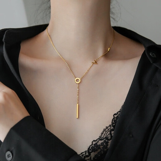 Libiao K gold LOVE necklace for women AU750 rose gold colored gold letter clavicle chain for Valentine's Day gift Rose gold LOVE necklace