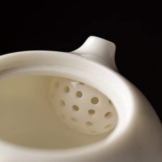 Gold inlaid jade mutton fat jade porcelain Xishi pot Chinese style ceramic teapot drinking tea kettle Kung Fu tea set household single pot