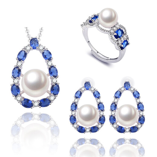 An Feng freshwater pearl three-piece set G3 pendant earrings ring exquisite gift box beautiful gift box packaging beautiful gift box packaging