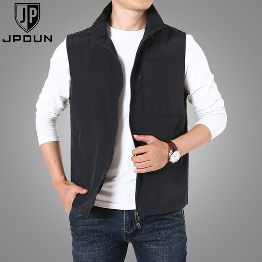 JP多口袋马甲男士休闲立领背心马夹速干9908 军绿色 M(适合110斤-125斤)