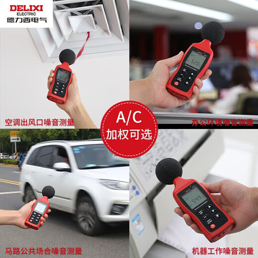 Delixi Electric decibel meter household high-precision noise tester volume detector A/C double weighted D1