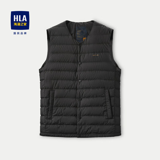 HLA Heilan Home Down Vest Men's Collection Round Neck Wear-Resistant Warm Vest Men's Spring and Autumn HWRBJ3W007A