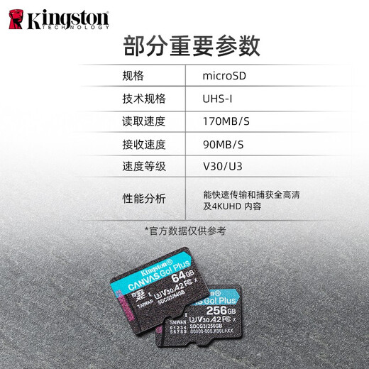 金士顿TF卡 大疆无人机 监控摄像头专用  运动相机内存卡 switch 手机 高速存储卡  SDCG3/1TB【高速170MB/s】