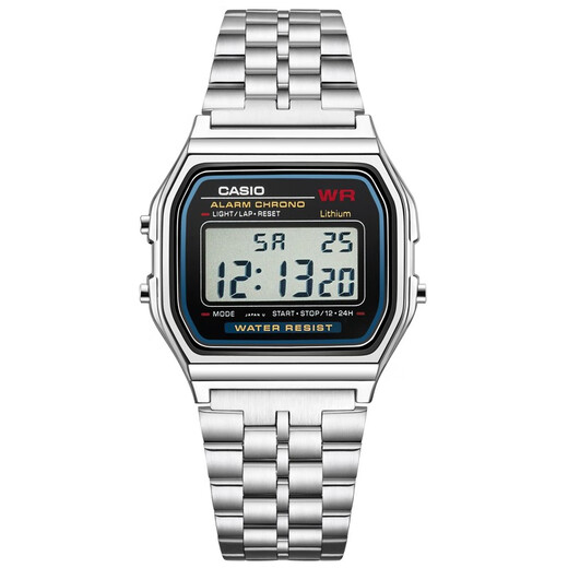 Casio (CASIO) sports waterproof retro classic small square student men and women small silver brick small silver block silver A159WA-N1D