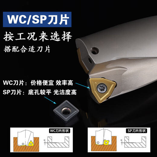 U drill violent drill u drill tool handle flat bottom u drill tool shank water jet drill deep hole drill bit lengthened fast drill 4 times shallow hole drill 3 times diameter 12.5-15WC/SP