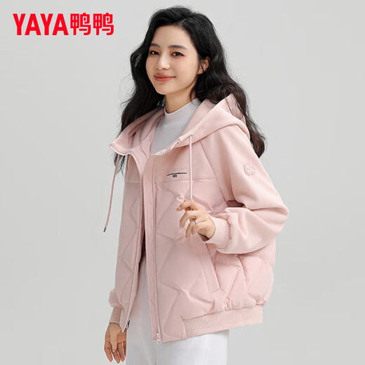 Yayaya (Yaya) [90+ -serie] Dünne Down -Jacke für Frauen kurz 2024 Winter Neue Mode -Kapuze warme Jacke KL Pink L (165)