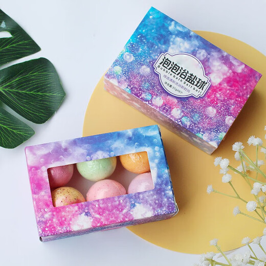 Bo Na Ling Bubble Bath Salt Ball Bath Ball Adult Children Bath Essential Oil Ball Gift Box Bath Bath Ball Bubble Bomb Bubble Bath Salt Ball 30g 6 Pack