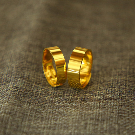 Cardi Gold Cardi Gold Gold Ring Men's and Women's Football Gold 999 Ring Glossy Ring Solid Style Living 4.49g Width about 3.2mm