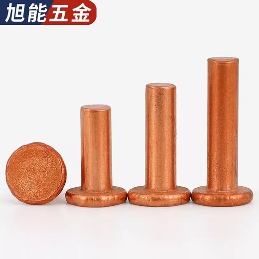 Bingneng M2M2.5M3M4M5M6M8 copper flat head solid rivet flat cap copper nail hand hammered rivet GB109 M5*40 5 pieces