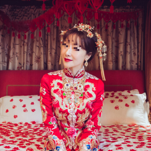 Bridal Headwear 2020 New Wedding Ancient Costume Hair Accessories Set F Chinese Tassel Phoenix Crown Xiuhe Clothing Accessories Trendy Headwear Nine-piece Set Clip Style (No Ear Holes)