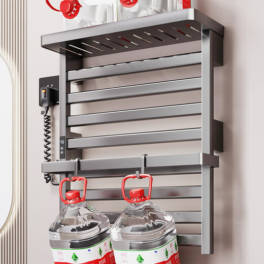 Tianyuan Muge Rack de toallas eléctricas sin golpear el secado de la toalla de baño Fibra de carbono Smart Rack Storage Bathing Storage Milk White T681wiFi Línea de referencia (53 cm)