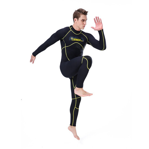 SLINX one-piece men's 3mm Serex warm and super elastic wear-resistant wet suit wetsuit surfing suit jellyfish suit swimsuit black S