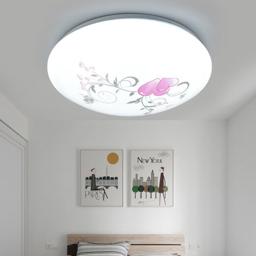 Micro LED ceiling lamp round remote control atmospheric living room lamp modern simple bedroom lamp balcony lamp restaurant lighting diameter 35 cm white light 36 watts camellia style