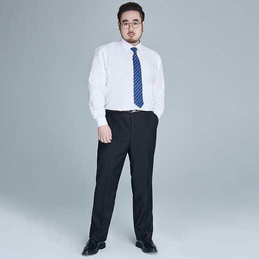 Ayou fat large size bamboo fiber long-sleeved shirt men's casual business loose elastic fat large size no-iron anti-wrinkle base shirt