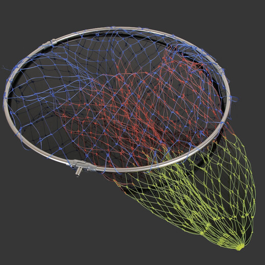 DiaoLongWang stainless steel net rod, fishing net head, folding fish net bag, fishing gear net, fishing net accessories, net head, black fine eye, 35cm