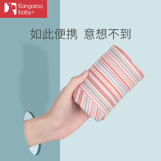 袋鼠仔仔婴儿背带四季通用透气宝宝腰凳 婴儿X背带凳抱娃神器 浅蓝色