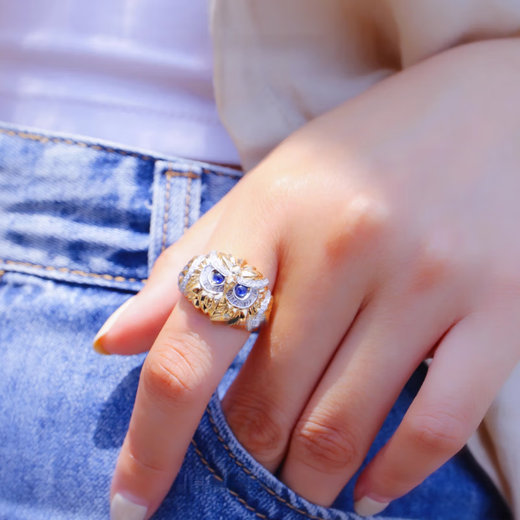 HEEKAIYI ring women's sapphire ring luxury jewelry Chinese Valentine's Day birthday gift for wife or girlfriend Sapphire ring-18k gold