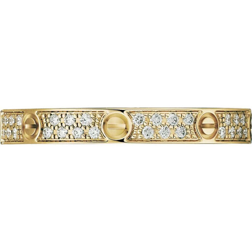 Cartier ring 18K gold baby's breath ring, same style for men and women, 2.6mm wide, set with 72 diamonds, LOVE wedding ring, Chinese Valentine's Day, 18K gold, B4218000 50 (one size fits all for women)
