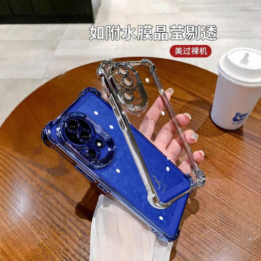 库凯伦（保护镜头）华为nova12pro/nova13手机壳透明气囊防摔套nova12 ultra镜头全包电镀手机保护壳 nova12Pro/12ultra银色-自带镜头膜
