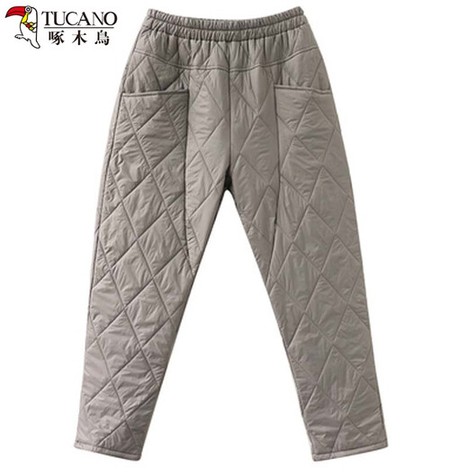 Woodpecker exports French down cotton pants for women to wear thin and thick winter harem thermal pants large pocket cotton pants red thermal pants XL recommended 120-140Jin Jin equals 0.5 kg
