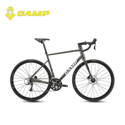 坎普（CAMP）RADONX 自行车铝合金车架公路车18变速顺泰纯油碟刹单车弯把赛车 闪银黑 18速 520码 700C