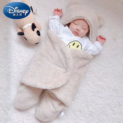 Disney (Disney) baby blanket newborn autumn thickened blanket newborn baby anti-jump swaddle 0-3-6 months supplies blanket lambswool white 9M (3-6) months