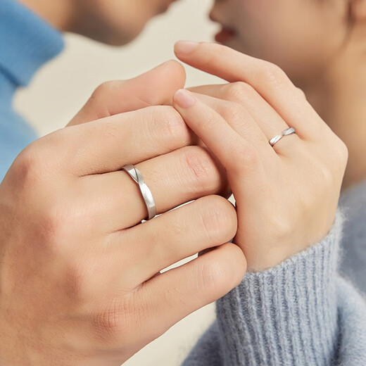 Catiro Twin Knot 999 Silver Couple Rings A Pair of Rings Adjustable Wedding Proposal Birthday Gifts for Girlfriends Twin Knot Rings/999 Silver/Free Engraving