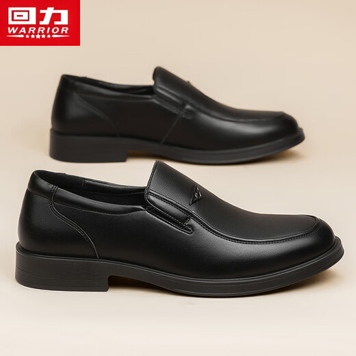 Warrior men's slip-on business leather shoes slip-on shoes men's casual shoes 2849 black 42