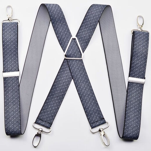 熊司令吉祥交叉四钩扣背带夹吊钩挂钩勾扣女士分开单独吊带裤背带男士背 黑色交叉2.0cm宽 2.0cm宽 120cm 120cm