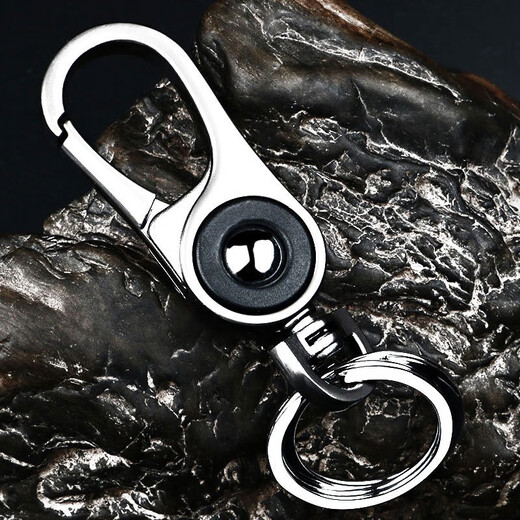 Pengjing porte-clés de voiture pour hommes simple personnalisé porte-clés d'affaires pendentif haut de gamme créatif taille en métal suspendu boucle anneau pendentif couleur chrome