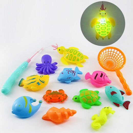 Beiqiao Children's Fishing Pool Set Baby Magnetic Fishing Toys Inflatable Pool Fishing Pool Park Plaza Stall 210 Value Packages Can Play About 13 People