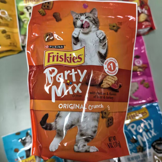 Purina (PURINA) Hong Kong purchase American Purina Friskies Joy PURINA Cat Snacks Pet Biscuits Teeth Cleaner New Packaging Chicken Chicken Liver Turkey 170g 1 pack