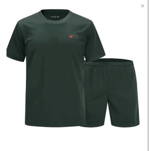 短袖体能服套装夏季训练服圆领短袖T恤套装 单上衣 165 -17084-88