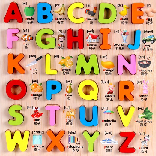 Lirifen ABCD English Alphanumeric Pinyin 26 Englische Puzzle Kinder Bausteine Spielzeuglernboard Kleinbuchstaben Board m