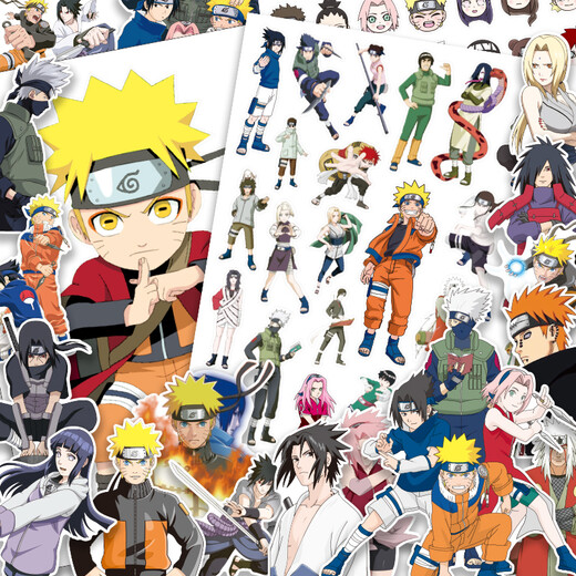 Bei Guang Naruto Sasuke Cartoon Aufkleber Helm Personalisierte Koffer Aufkleber wasserdichte trendige Marke Koffer Trolley Hülle Koffer Aufkleber Laptop Gitarre Kühlschrank Dekoration Wandkleher Aufkleber