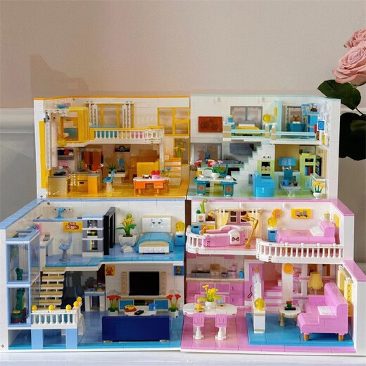 Asamblea de bloques de construcción compatible con la escena callejera de la serie LEGO Kumamoto Modelo de juguetes para adultos Regalos sorpresa de los niños Wangwang Fashion Home [1048pcs]