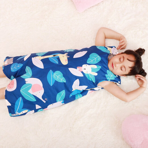 Lumiko Baby Sleeping Bag Pure Cotton Autumn and Winter Thick Anti-Kick Quilt for Medium and Large Children Baby Vest Split-leg Pajamas for All Seasons Lion Crocodile (Back and Front Quilted) Clothes Length 1 Meter Recommended Height 100-120cm