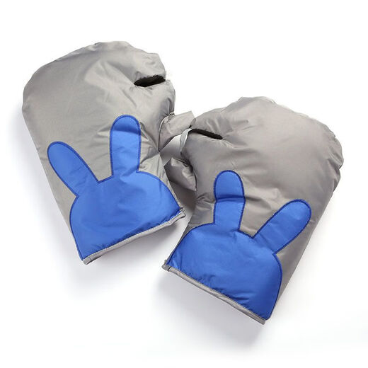 Tiannan Brothers (TNBROTHERS) Bicycle Handlebar Covers Winter Tram Warmth and Rainproof Electric Bicycle Windshield Gloves Cold and Waterproof Gray Rabbit Handlebar Covers Thickened Style