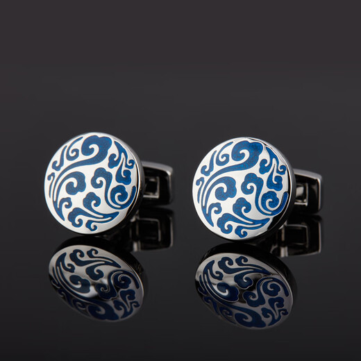 Techima cufflinks, men's French shirt cufflinks, cuff nails, men's cuff nails, business French buttons for men and women, high-end gift box, auspicious pattern cufflinks, gift box