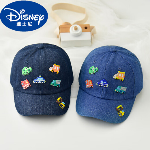 Disney children's hat spring and autumn baseball cap baby outdoor summer sun protection hat boys and girls fashionable baseball cap light blue (denim motorcycle peaked cap) 2-8 years old (50-54cm) x (adjustable hat girth)
