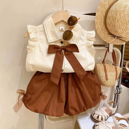 宁悠1岁半宝宝衣服女童夏天衣服女童夏装套装2024新款短袖休闲宝宝衣 3891绿色套装 90码