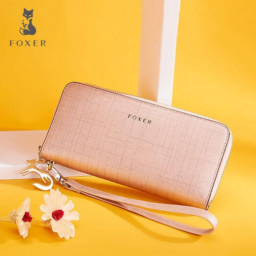 Golden Fox (FOXER) cowhide women's wallet large capacity long card holder wallet wallet clutch bag light luxury girlfriend birthday gift