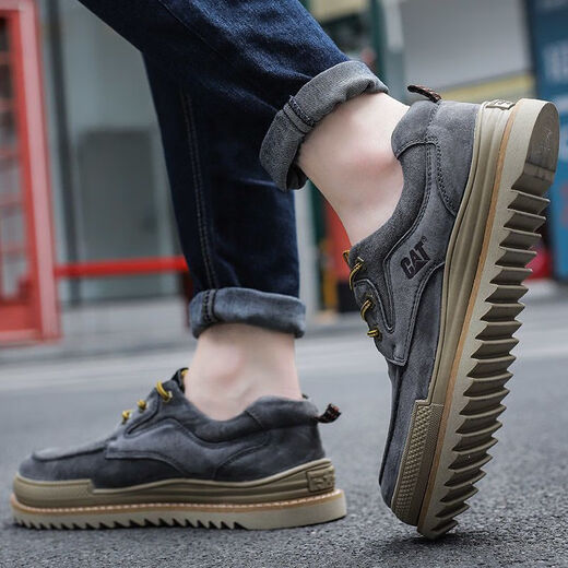Carter CAT men's shoes breathable Martin boots men's summer new style construction site labor insurance workers British welders retro outdoor 8050 khaki 42 one size larger than sports shoes